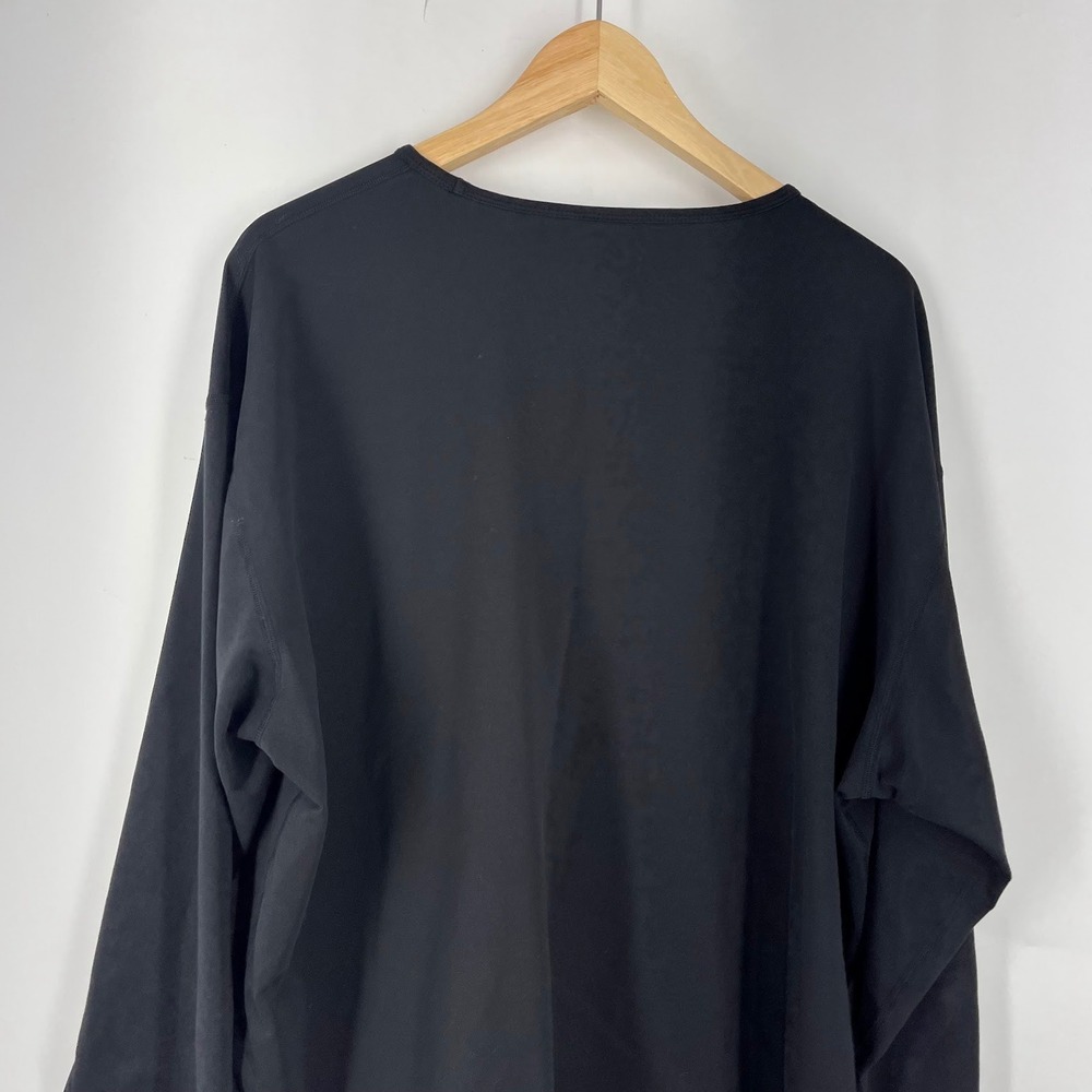 BYLT Basics Mens Drop Cut Long Sleeve Shirt Black Curved Hem Crew Neck Size XL - Picture 5 of 16